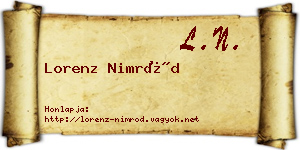 Lorenz Nimród névjegykártya
